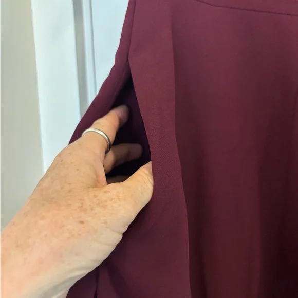 Burgundy Lively Ghosts Overlook A-Line Midi Dress - Picture 8 of 13